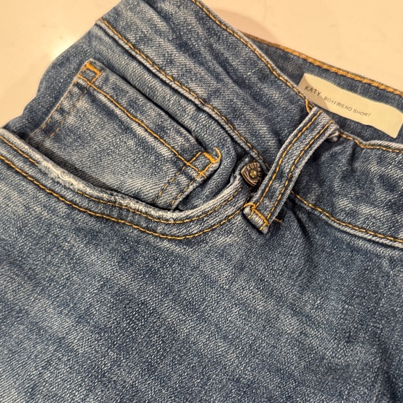 Kut from the Kloth Laty Boyfriend Distressed Blue Jean Shorts - Picture 5 of 7